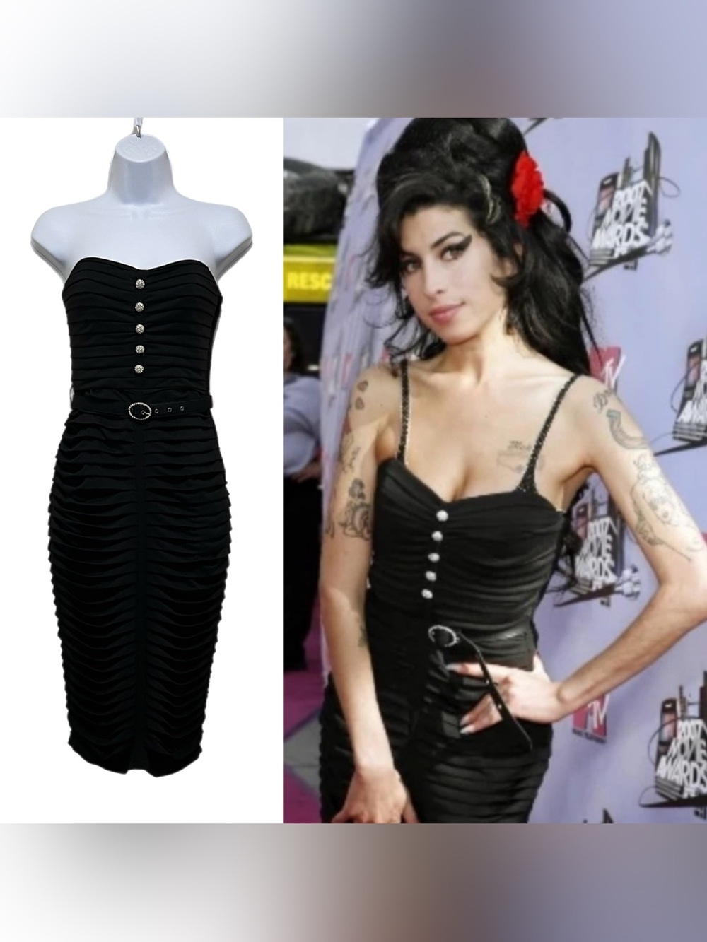 Vintage Betsey Johnson Evening Pinup Wiggle Dress ASO Amy Winehouse
